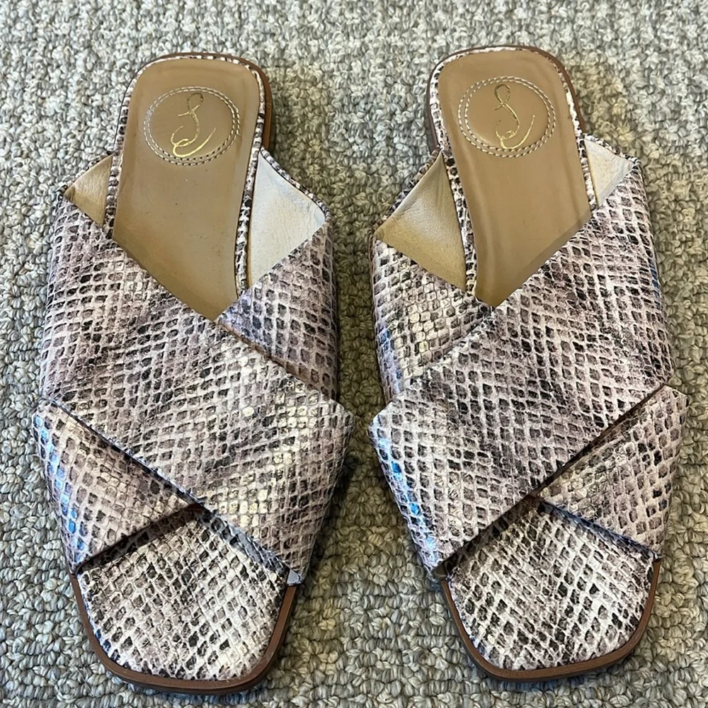 Sam Edelman Idina Slide Snake Print Sandal - Picture 2 of 4